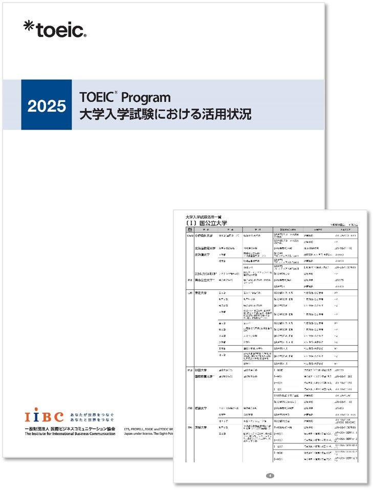 TOEIC Program 大学入学試験における活用状況