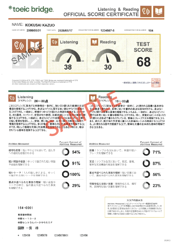 Official Score Certificate (公式認定証)
