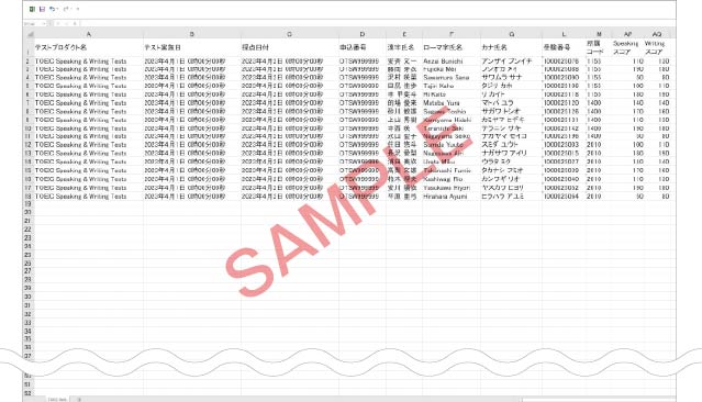 テスト結果データファイル