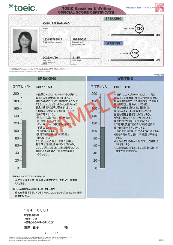 Official Score Certificate (公式認定証)